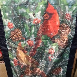 Festive Flag.   28x40   Winter Cardinal